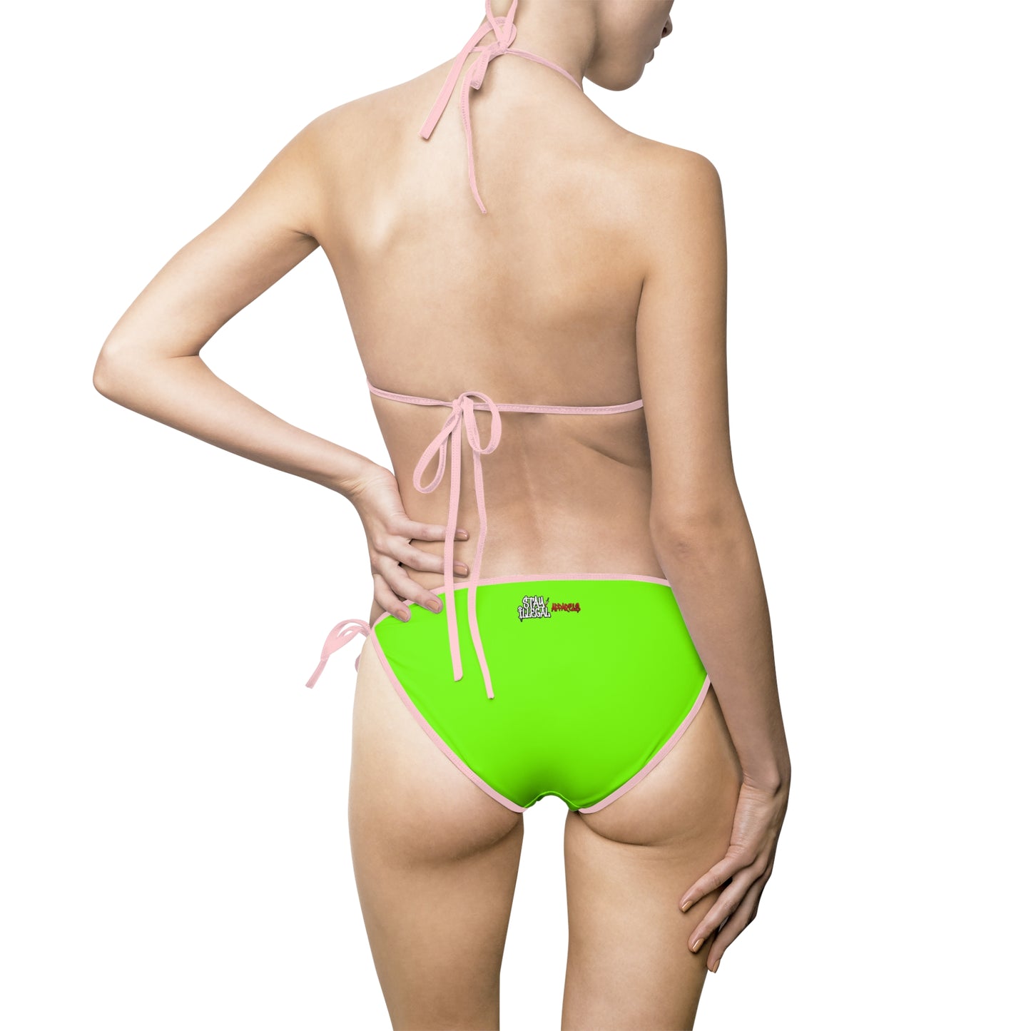 Stay Illegal Women's Colour Trim -Lime Triangle Bikini