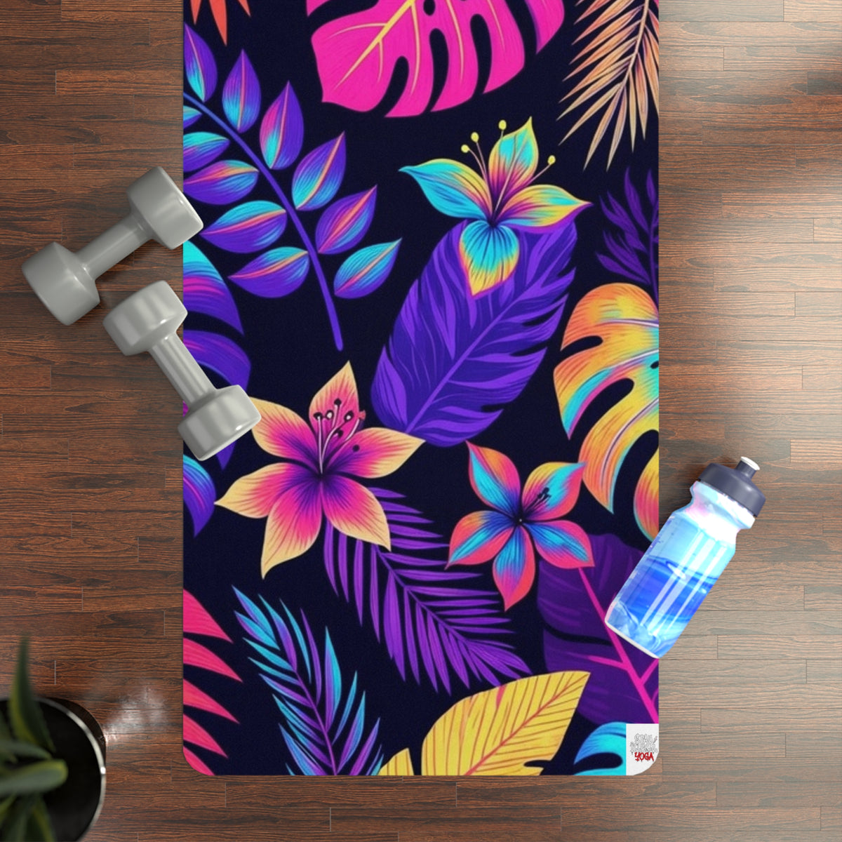 Illegal Jungle Yoga Mat — Non-Slip Vibrant Monster Plant Design