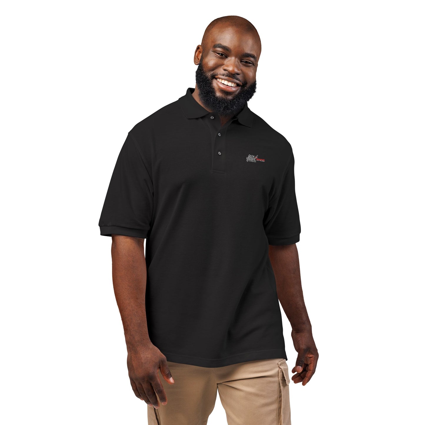 Black Colletion Polo‑Shirt — "Stay Illegal"