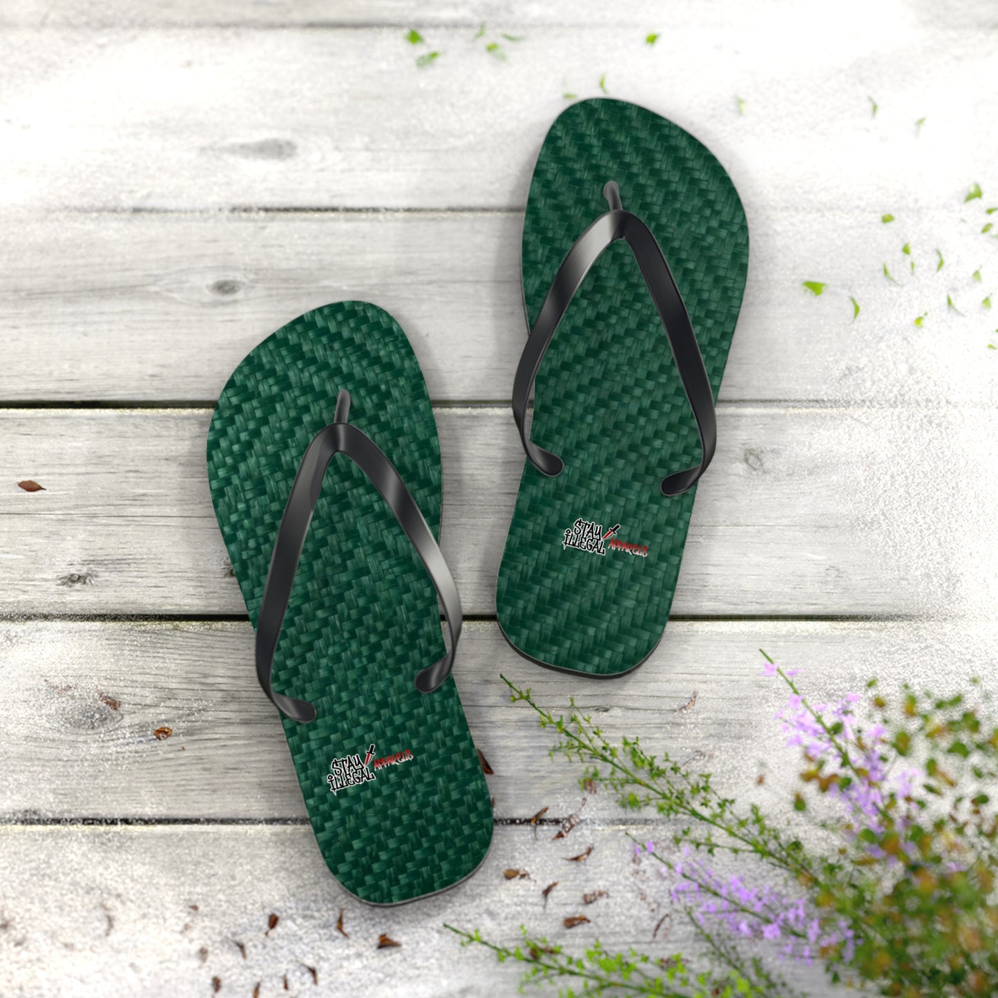 Carbon Fibre Flip Flops – Stay Illegal Green