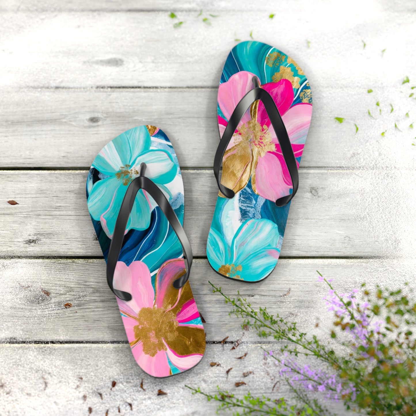 Flower Flip Flops – Oil Paints