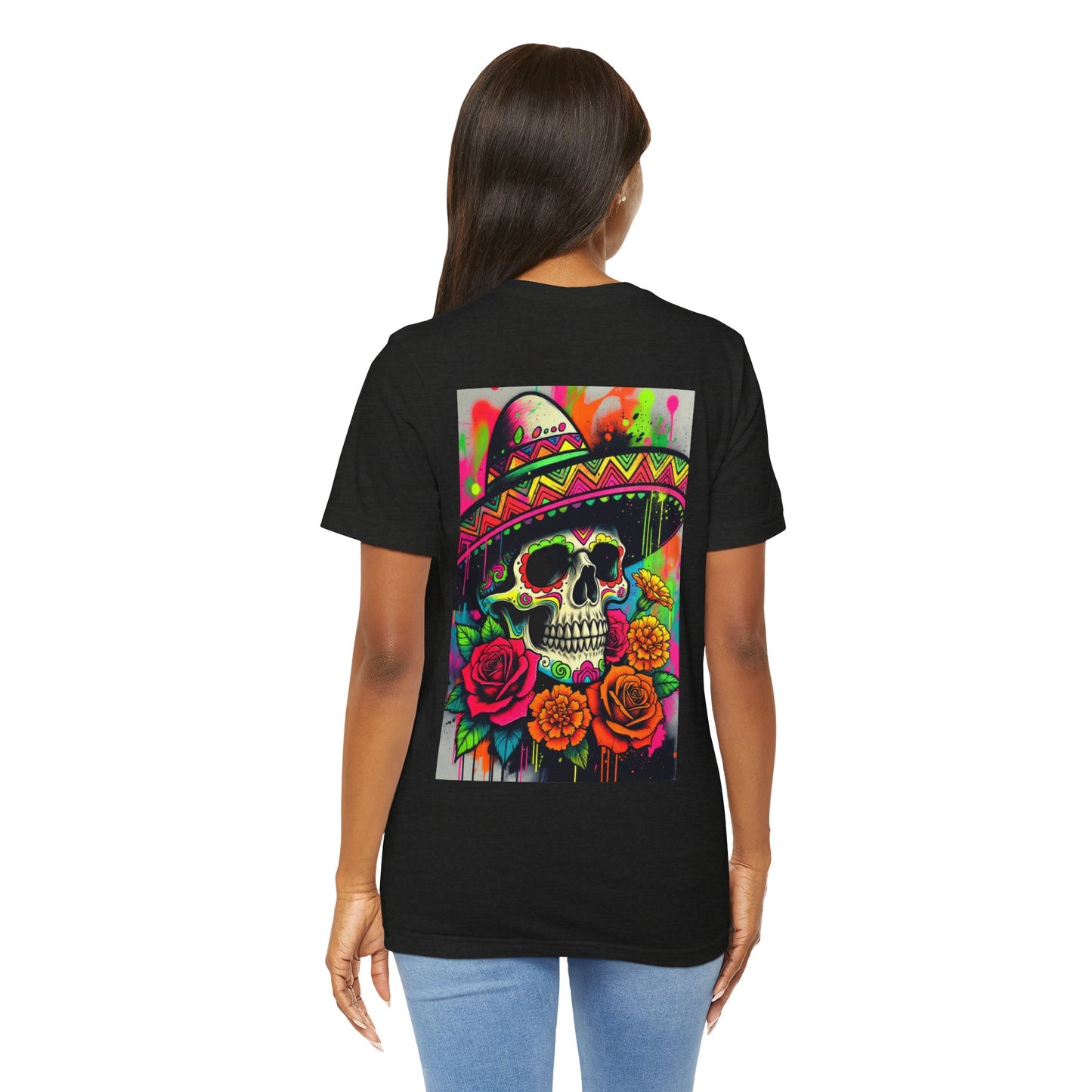 Black Colletion T‑Shirt — Mexican Spray Skull