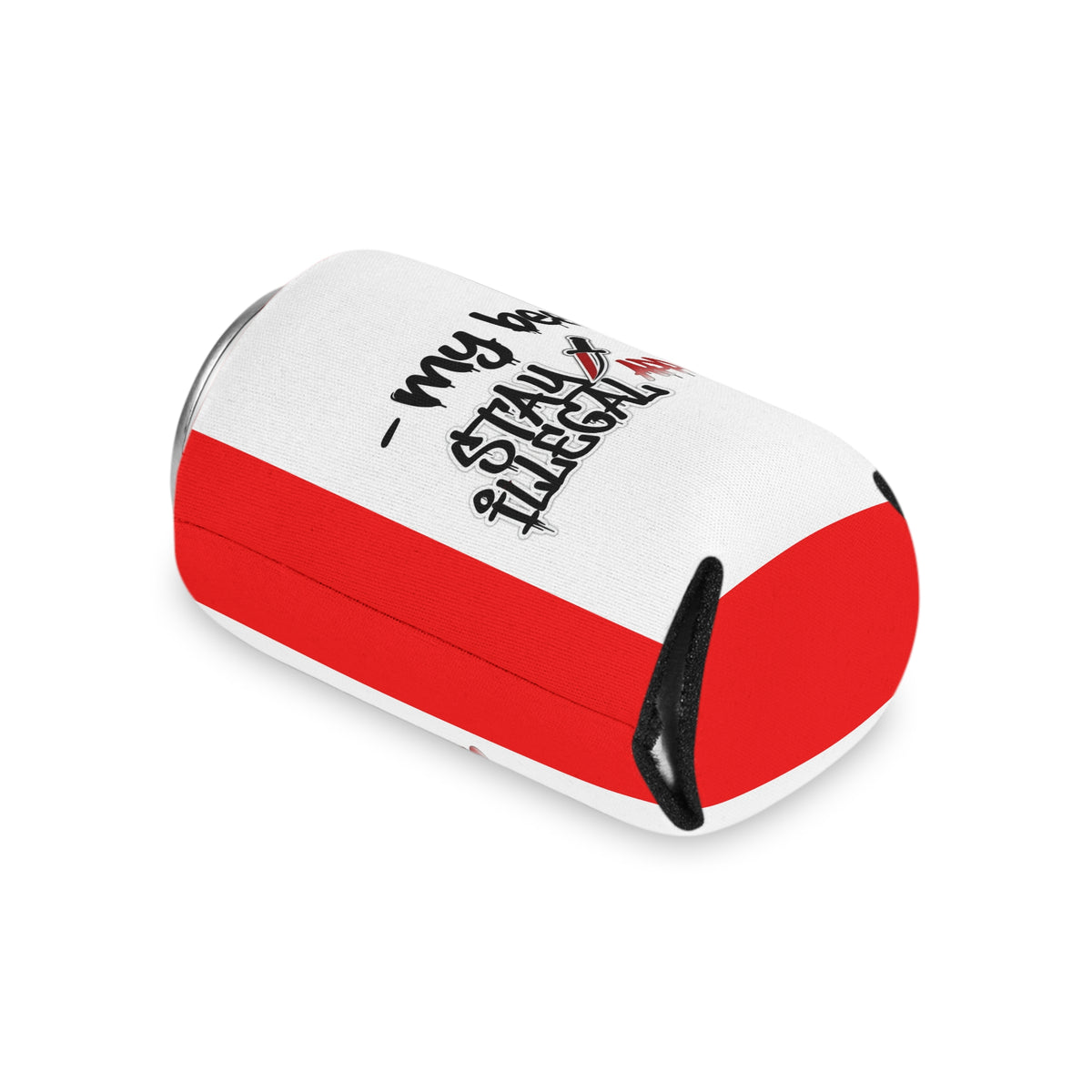 Illegal Can Cooler — “Not Beer" Red Accent Beer Cooler