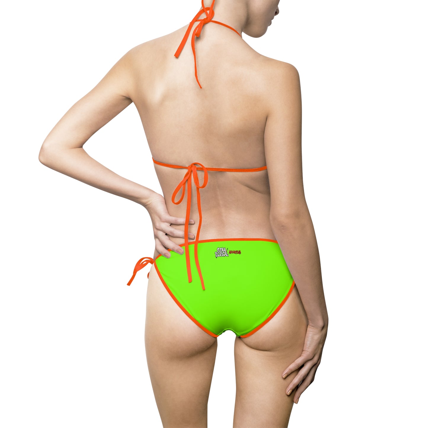 Stay Illegal Women's Colour Trim -Lime Triangle Bikini