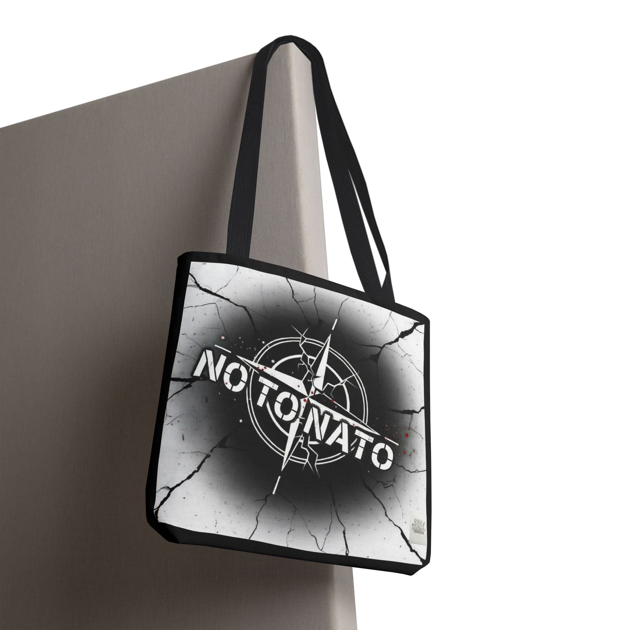 NO TO NATO Black Tote Bag — Anti-NATO English/Russian
