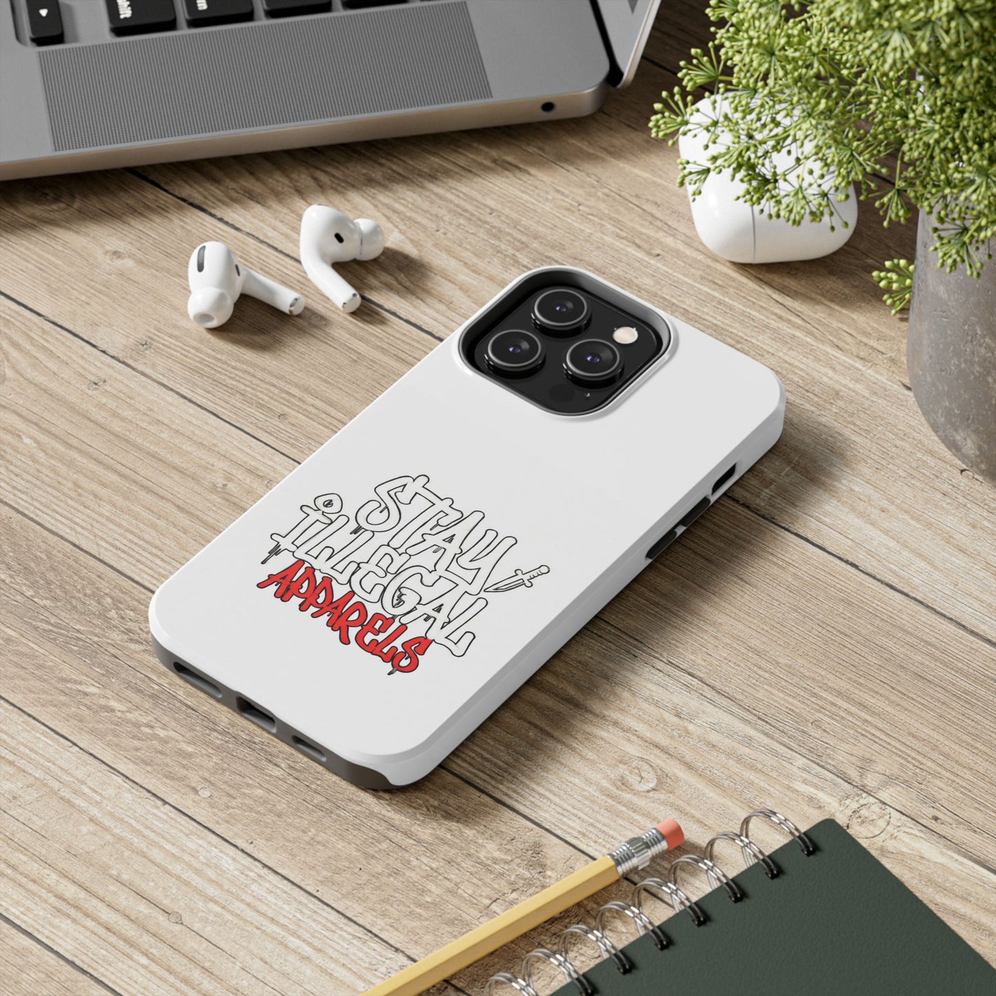 Coque de téléphone Stay Illegal - Blanc/Rouge robuste