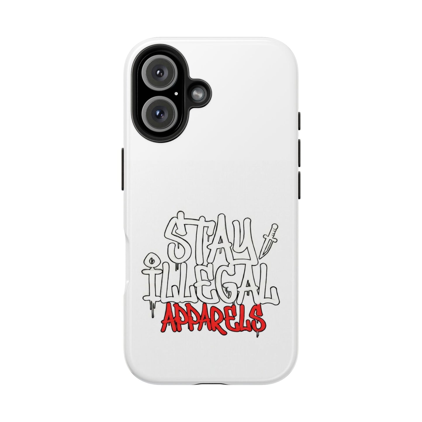 Coque de téléphone Stay Illegal - Blanc/Rouge robuste