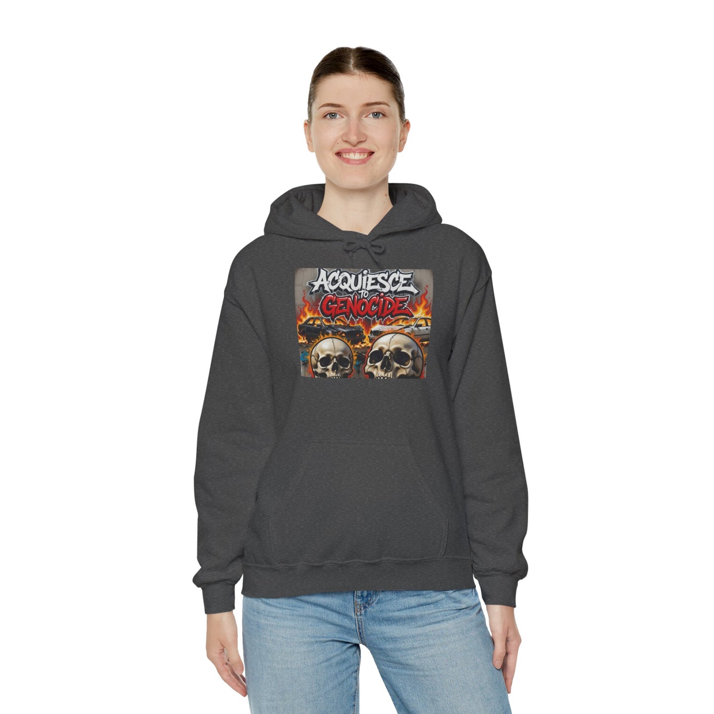 Stay Illegal Graffiti Hoodie - Acquiesce To Genocide