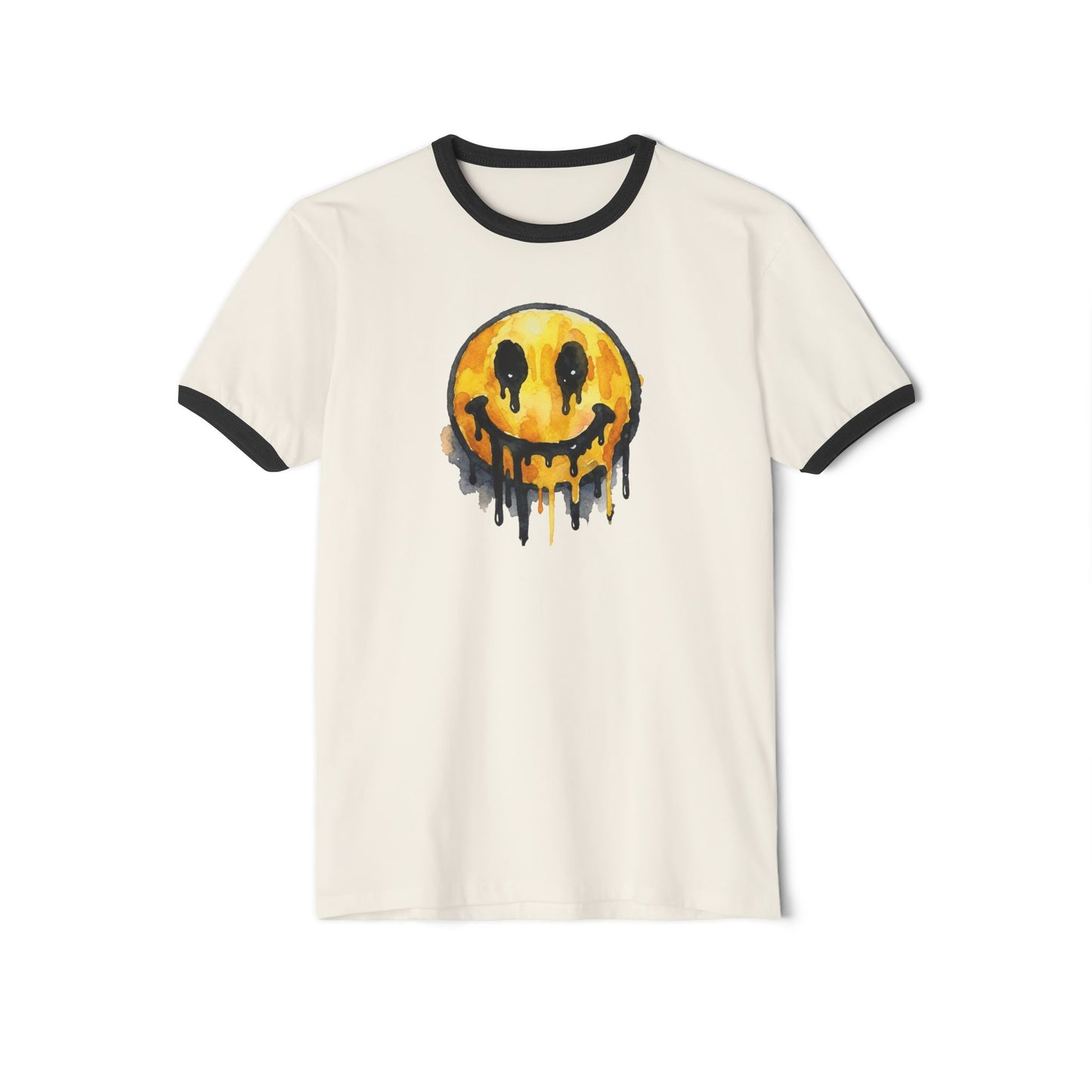 Stay Illegal Ringer T-Shirt — Smiley Drip Face