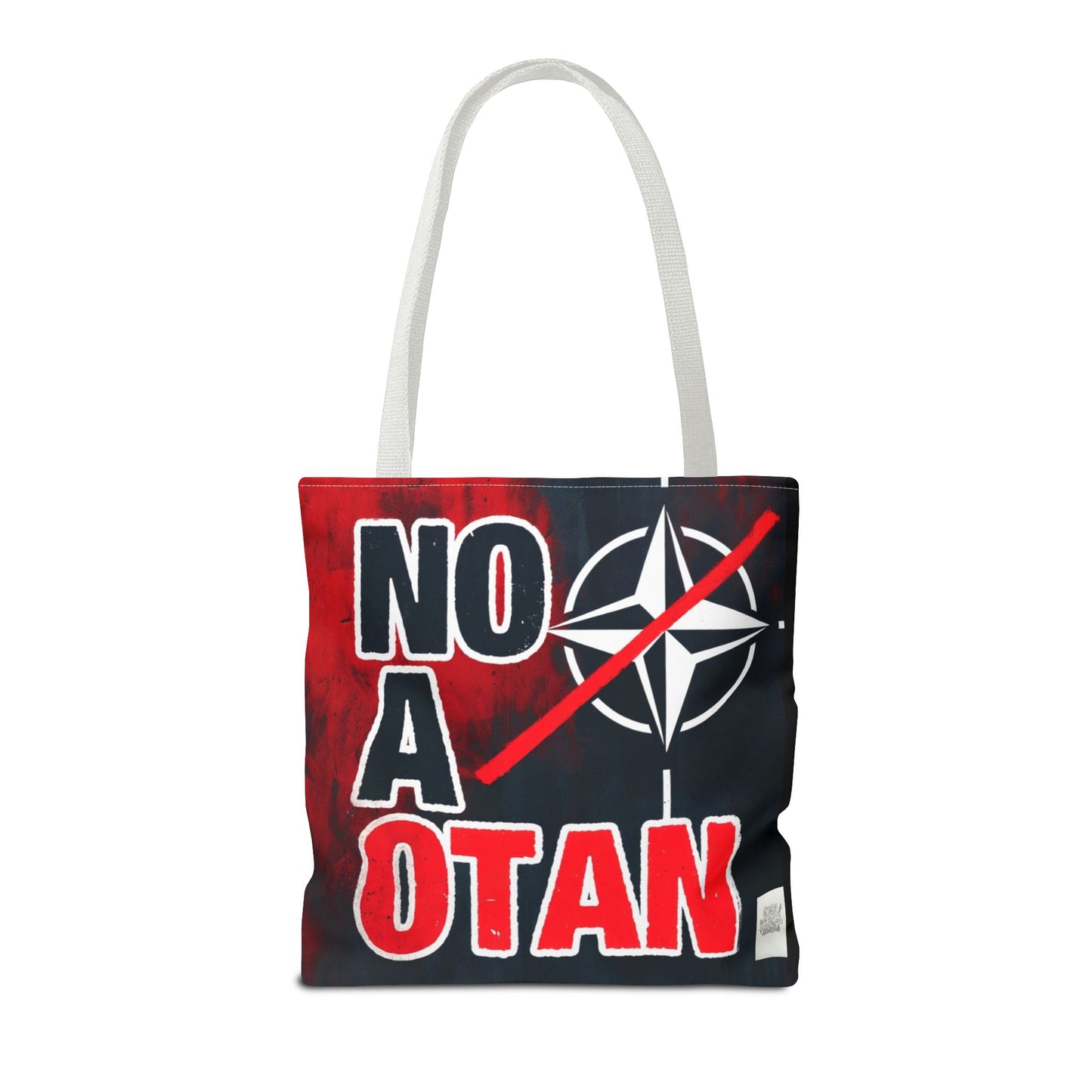 Bolso tote NO A OTAN negro/rojo — Anti-OTAN español/europeo