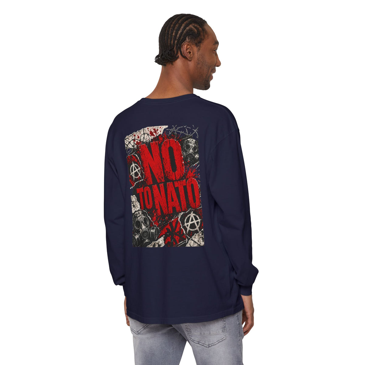 Protest Long Sleeve T‑Shirt — No To NATO Anarchist