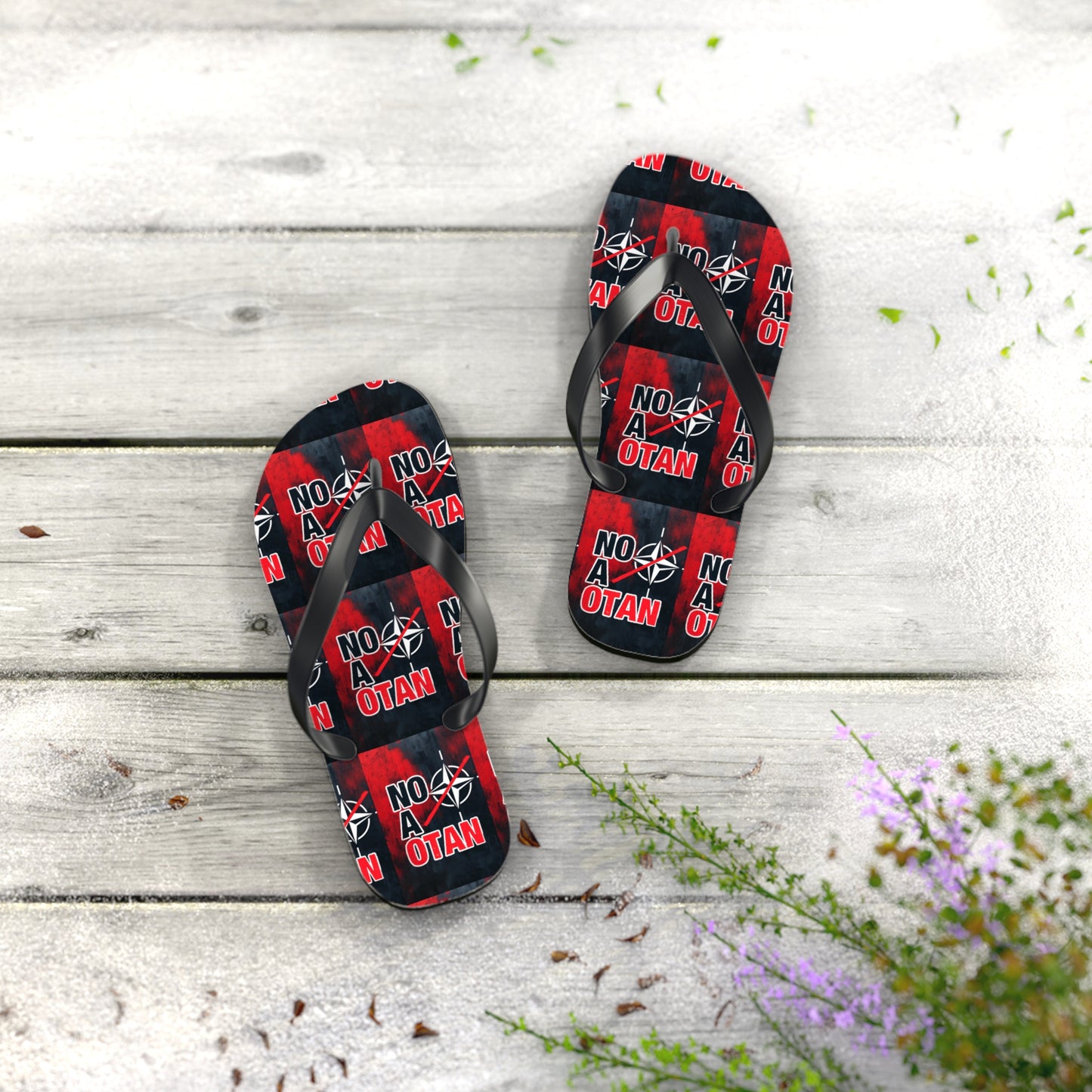 NO A OTAN Flip Flops – Red Protest