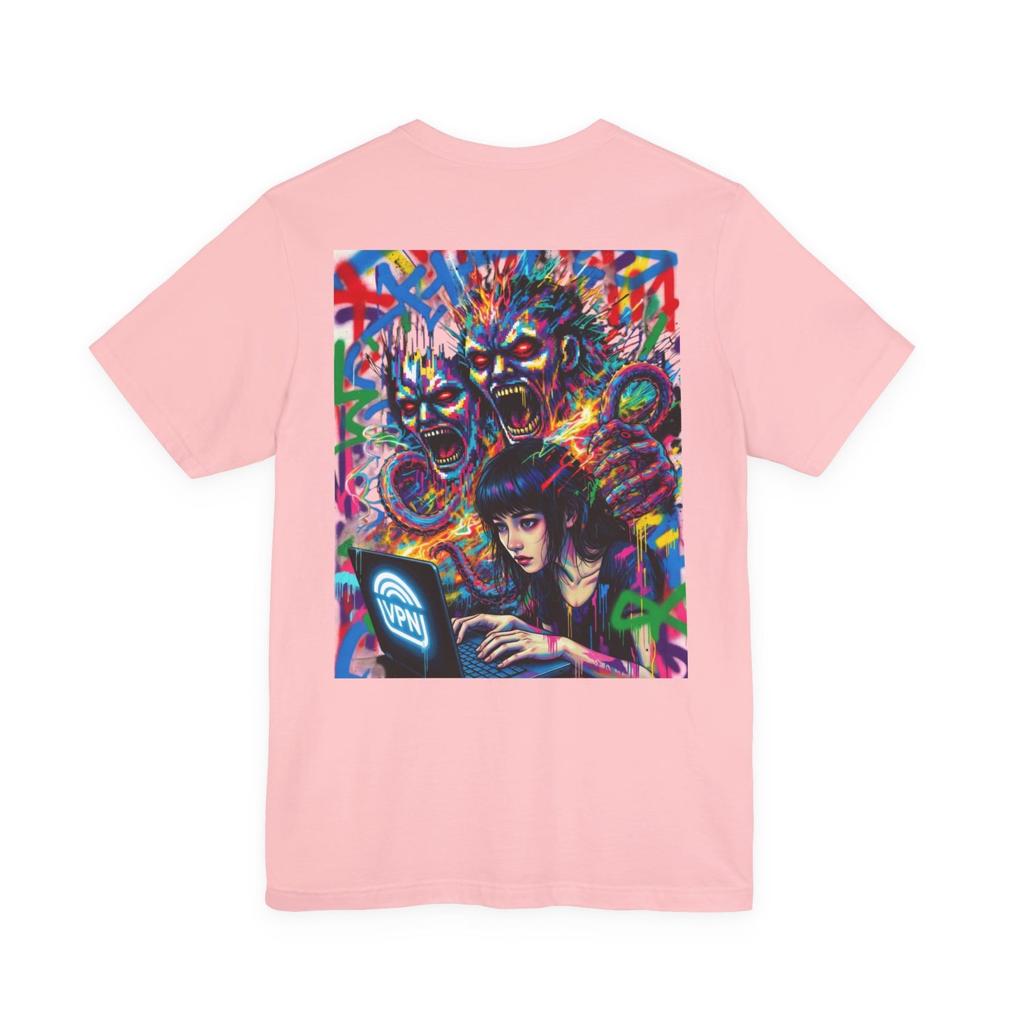 Print T‑Shirt — HACKER GIRL/DIGITAL SCREAM VPN