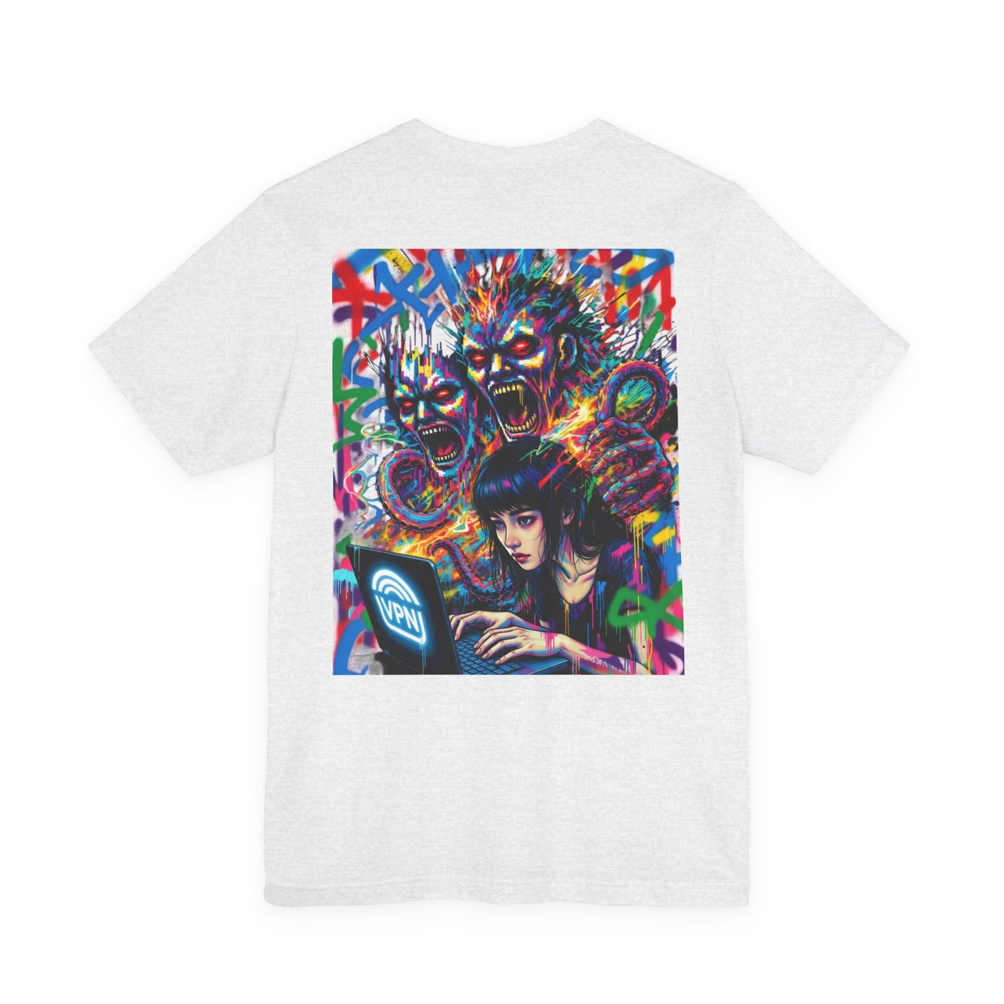 Print T‑Shirt — HACKER GIRL/DIGITAL SCREAM VPN