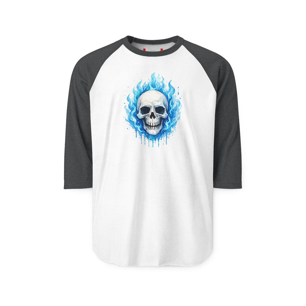 Stay Illegal Raglan 3/4 Sleeve T-Shirt — Blue Skull
