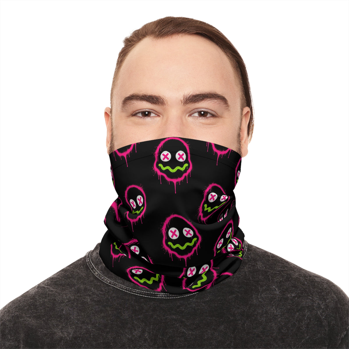 Lightweight Graffiti Neck Gaiter - Neon Face 2