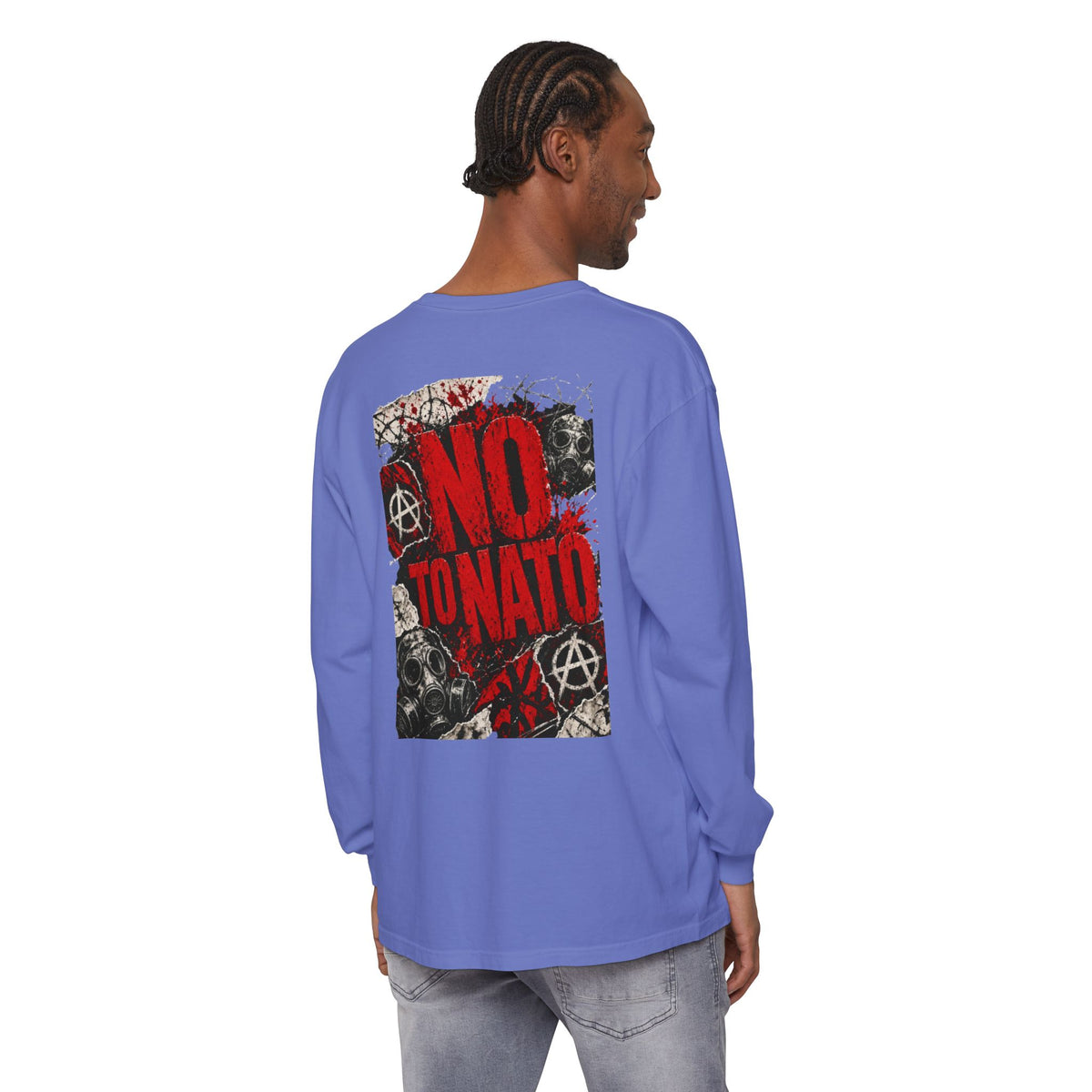 Protest Long Sleeve T‑Shirt — No To NATO Anarchist