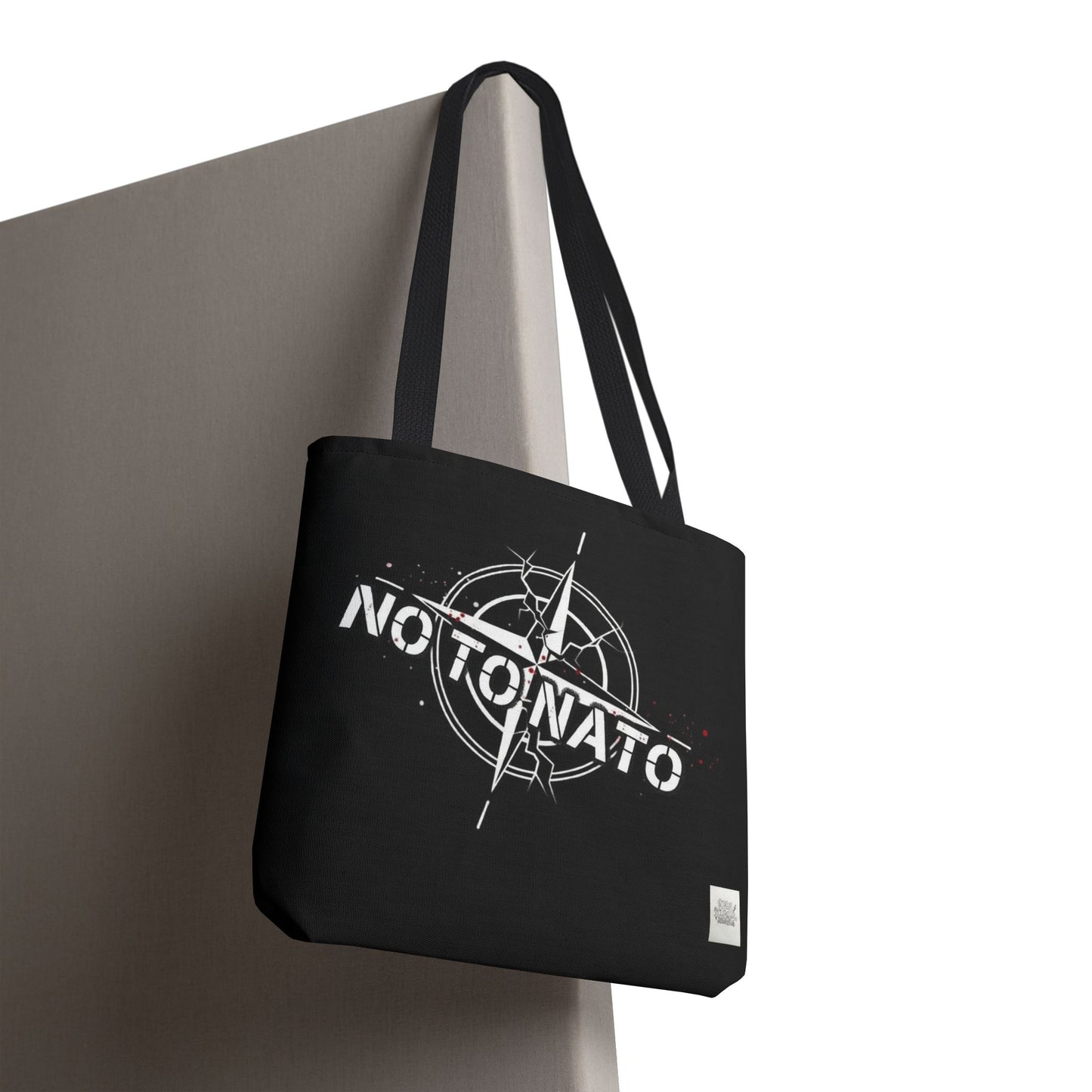 Bolso de mano negro NO A LA OTAN — Anti-OTAN inglés/ruso