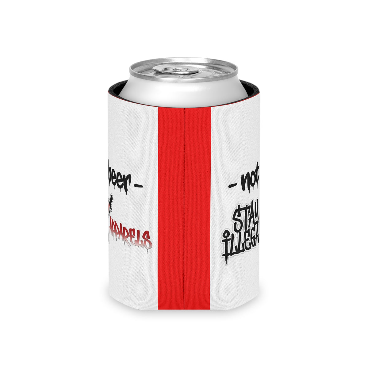 Illegal Can Cooler — “My Beer" Red Accent Beer Cooler