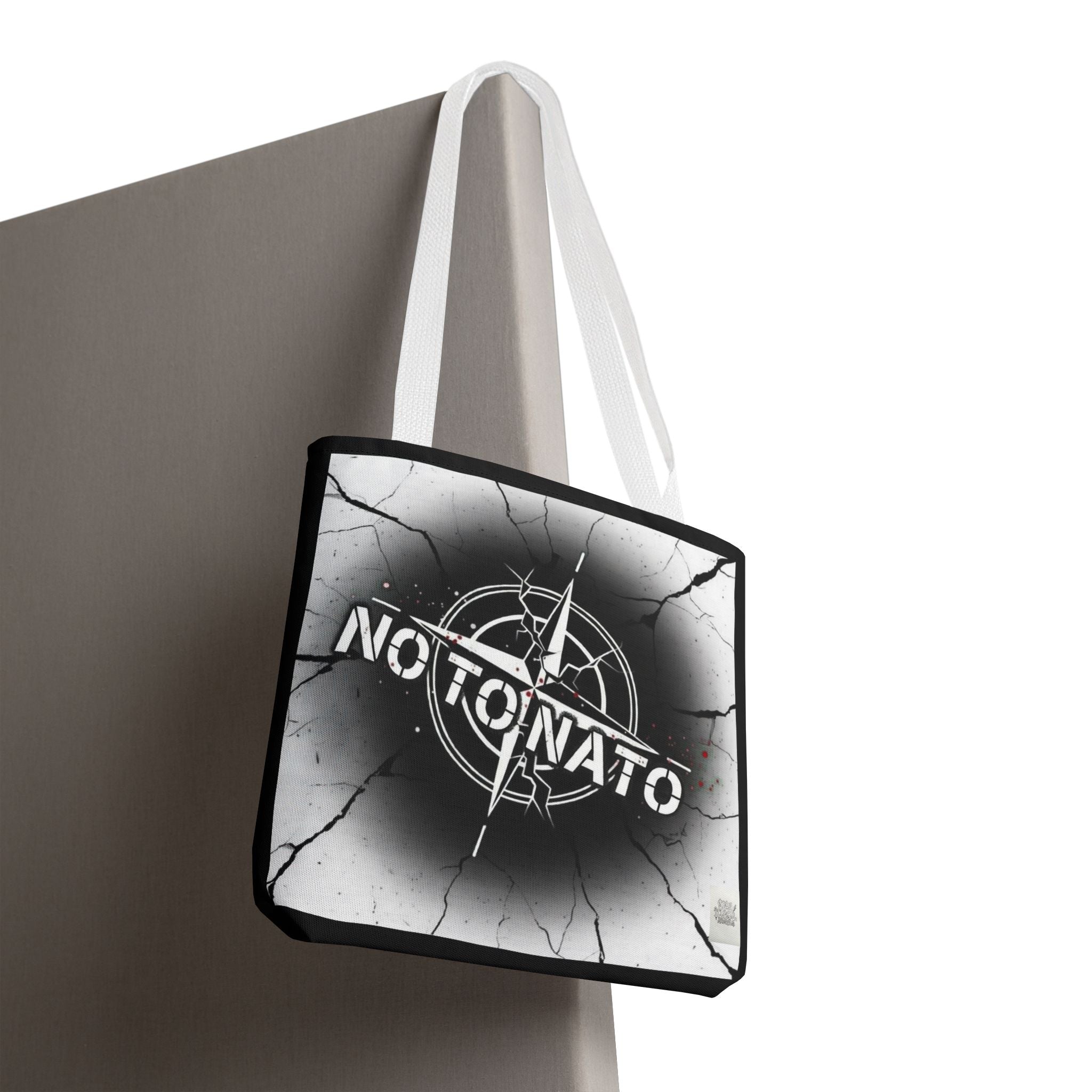 NO TO NATO Black Tote Bag — Anti-NATO English/Russian