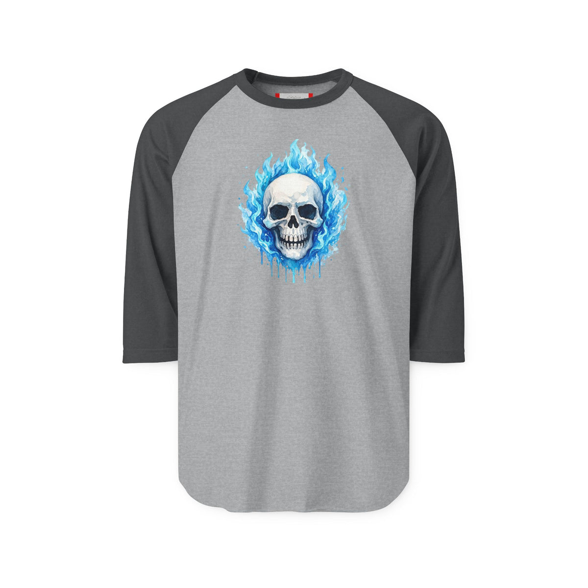 Stay Illegal Raglan 3/4 Sleeve T-Shirt — Blue Skull