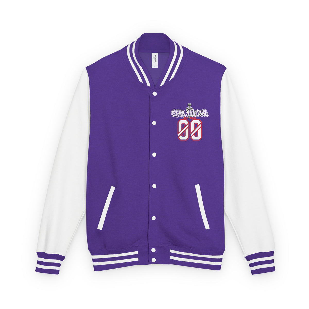 Stay Illegal Varsity Bomber Jacket - Calm Like a Bomb 00 (Plain-Sleeve)