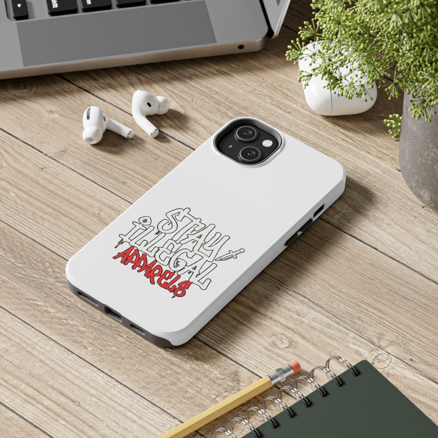 Coque de téléphone Stay Illegal - Blanc/Rouge robuste