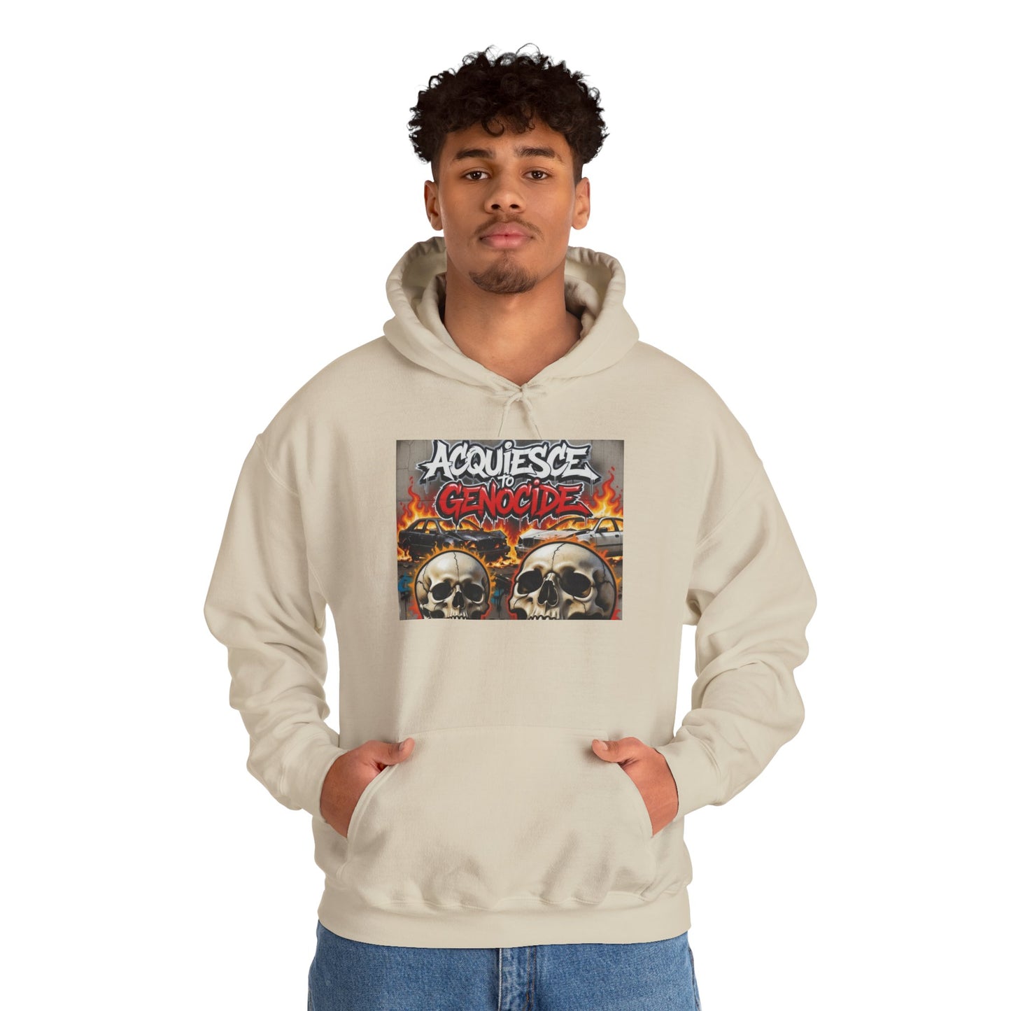 Stay Illegal Graffiti Hoodie - Acquiesce To Genocide