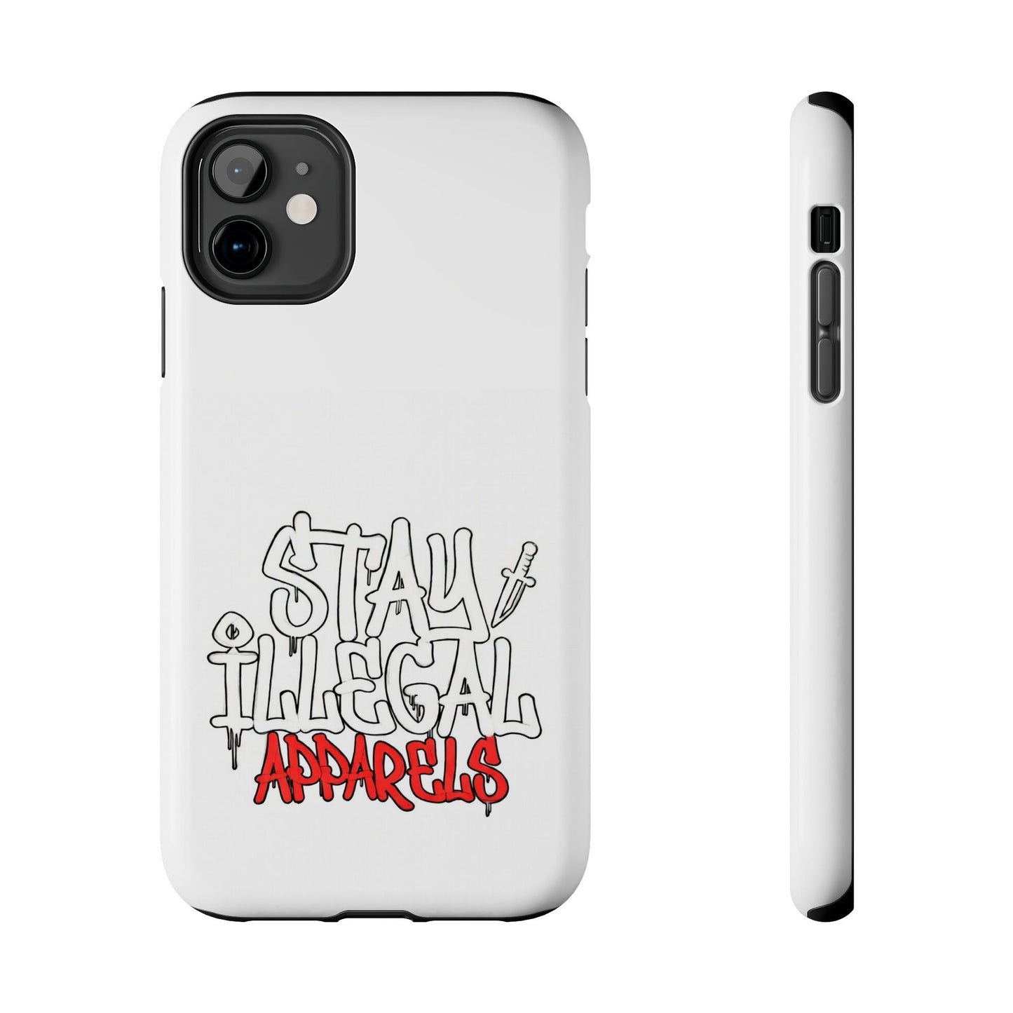 Coque de téléphone Stay Illegal - Blanc/Rouge robuste