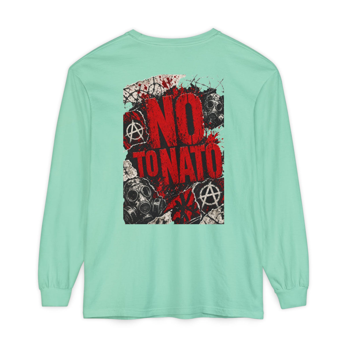 Protest Long Sleeve T‑Shirt — No To NATO Anarchist