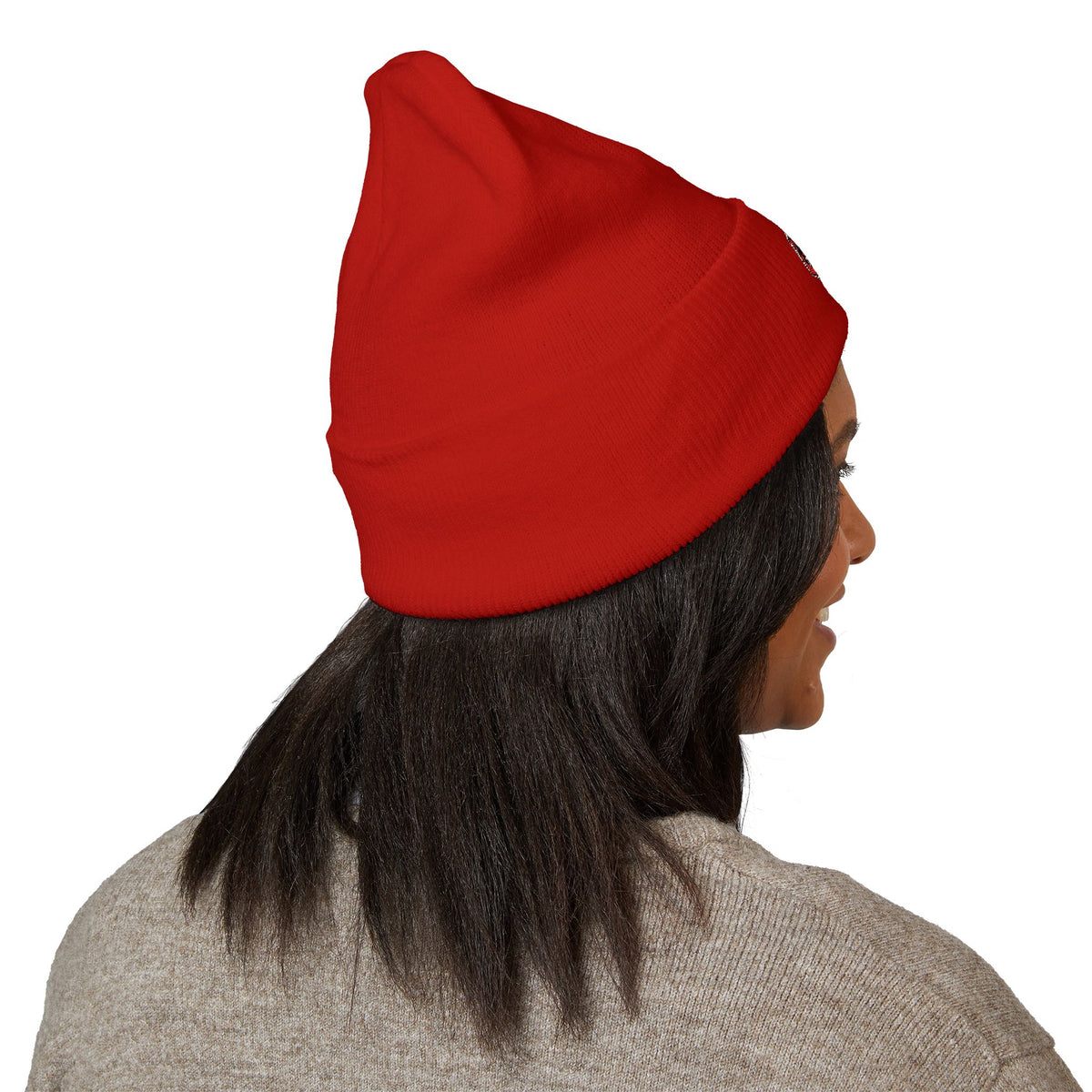 Embroidered Daruma Cuffed Beanie — Stop The Genocide Beenie Hat