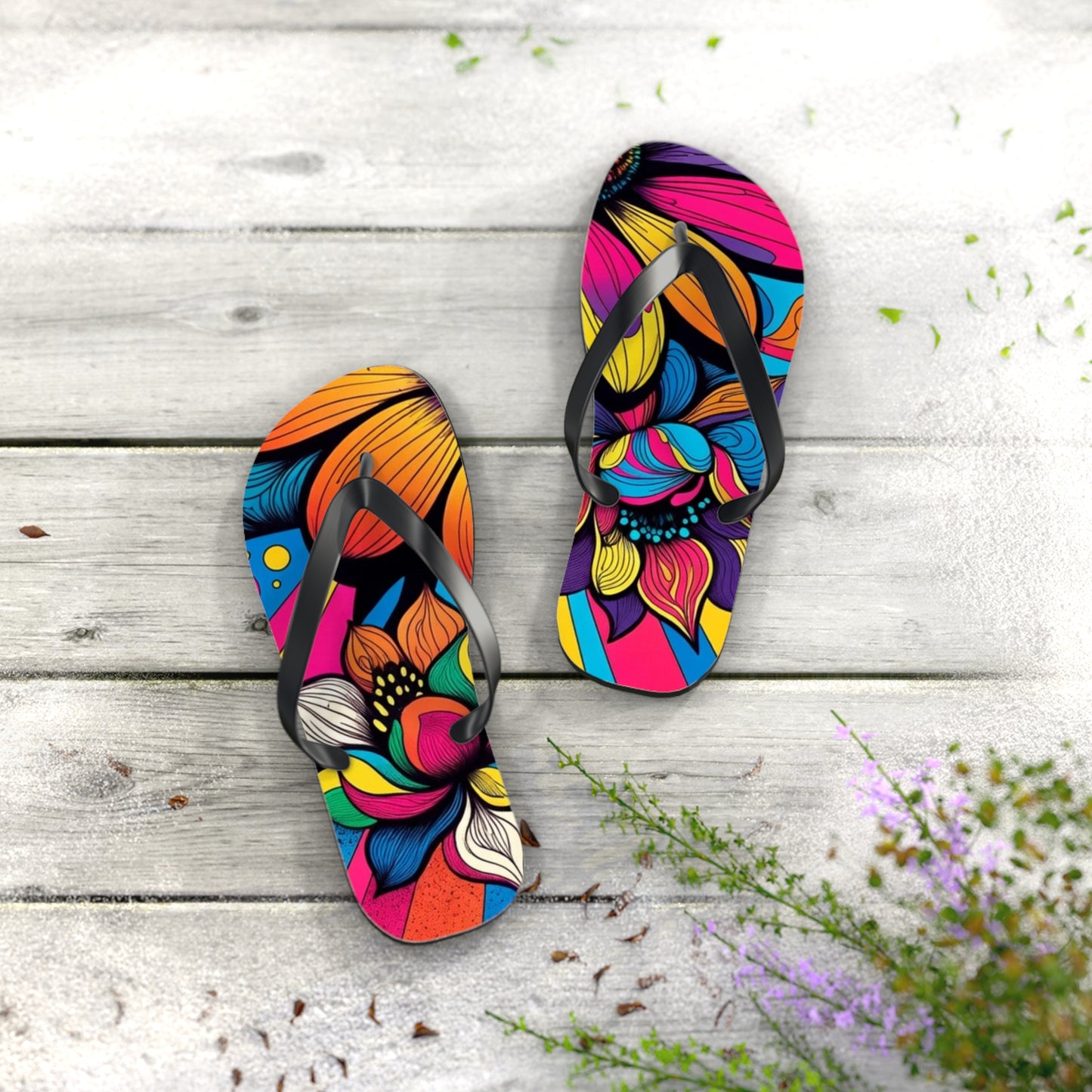 Flower Flip Flops – Retro Vibe