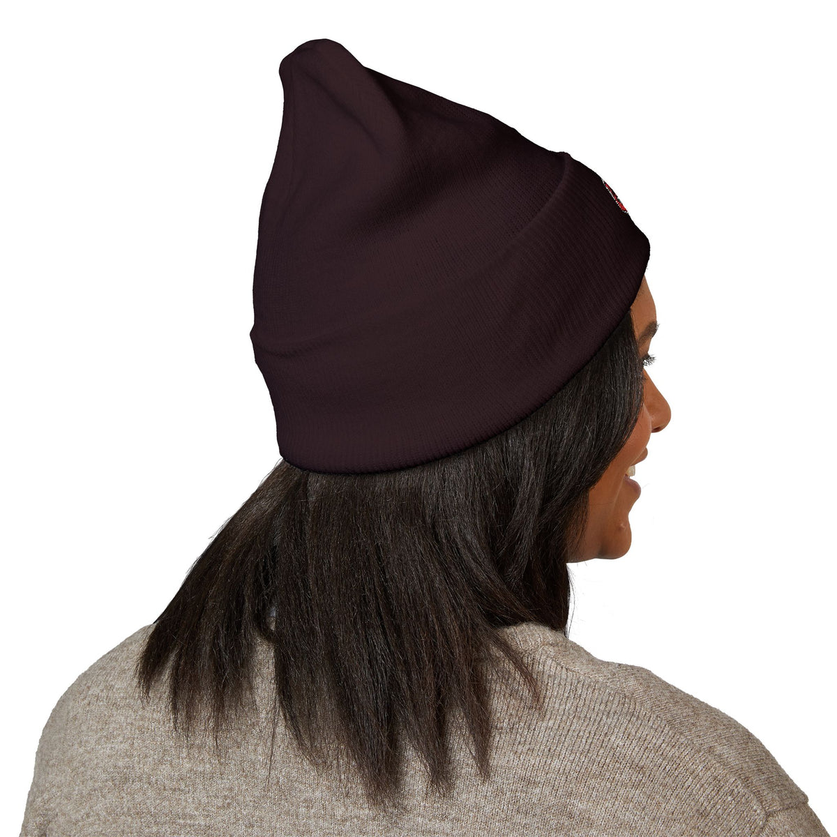Embroidered Daruma Cuffed Beanie — Stop The Genocide Beenie Hat