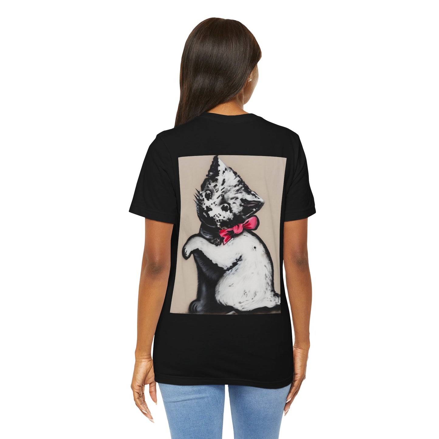 Black Collection T‑Shirt — Ribbon Cat