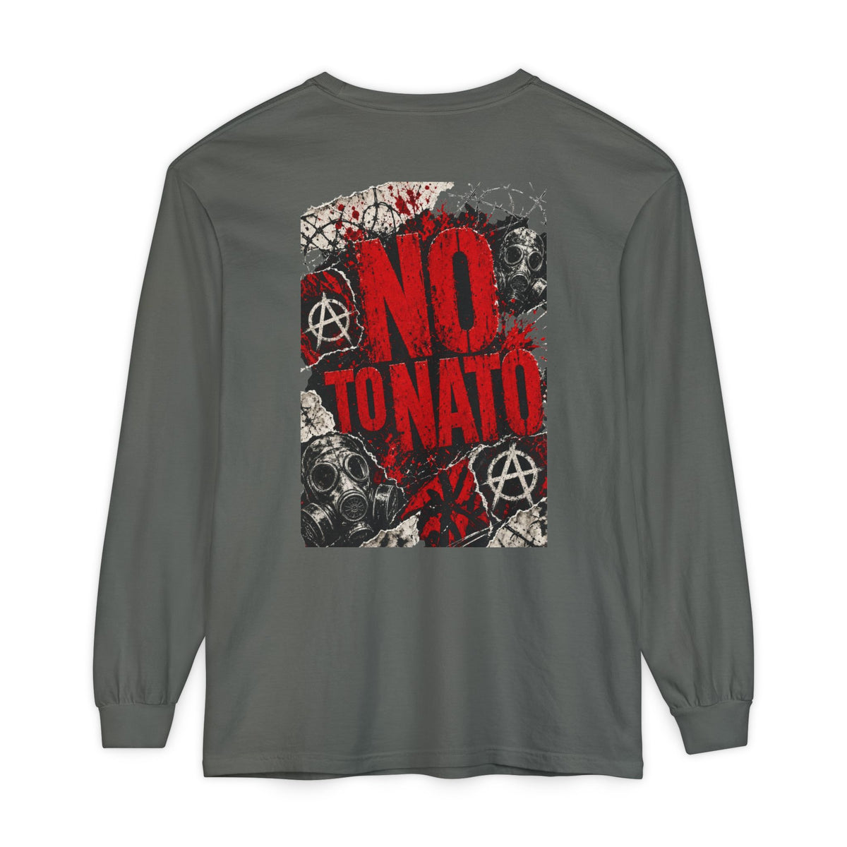Protest Long Sleeve T‑Shirt — No To NATO Anarchist