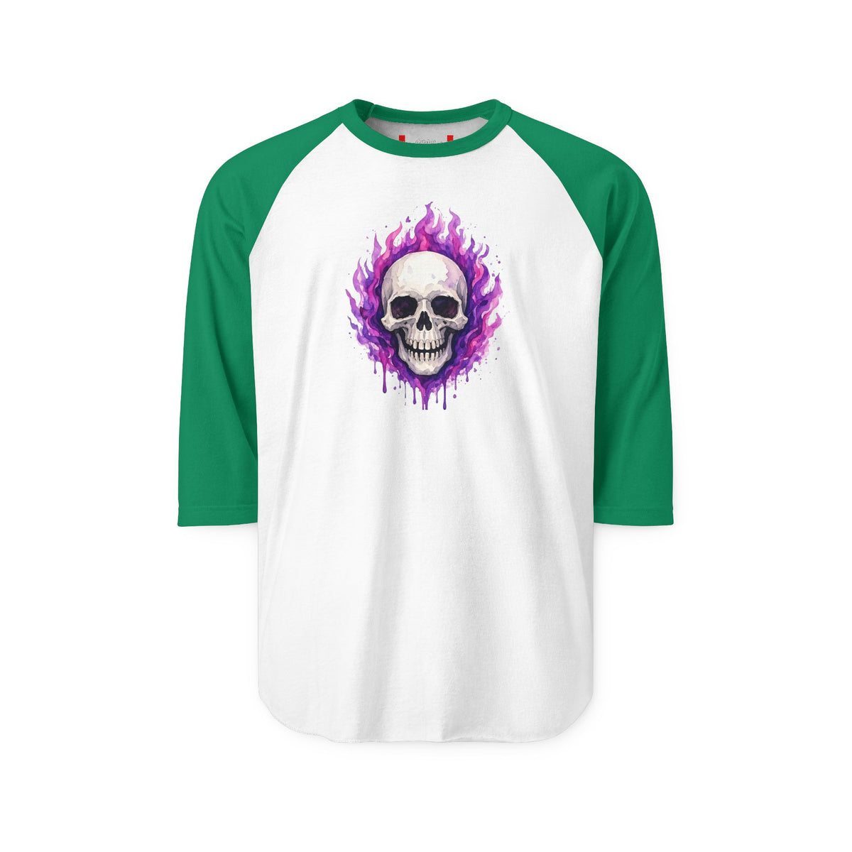 Stay Illegal Raglan 3/4 Sleeve T-Shirt — Purple Skull