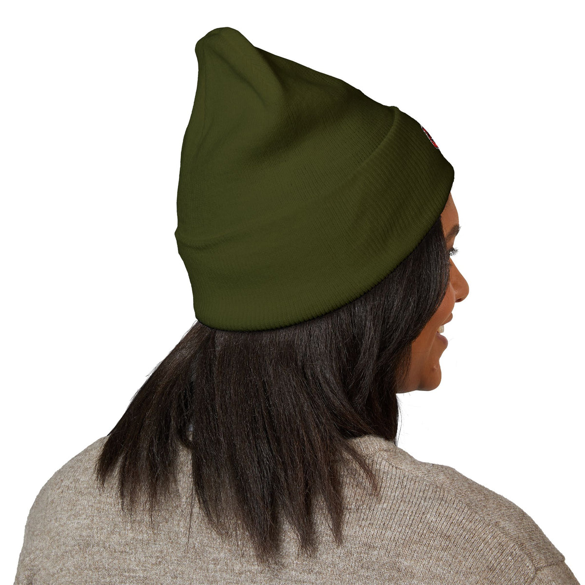 Embroidered Daruma Cuffed Beanie — Stop The Genocide Beenie Hat