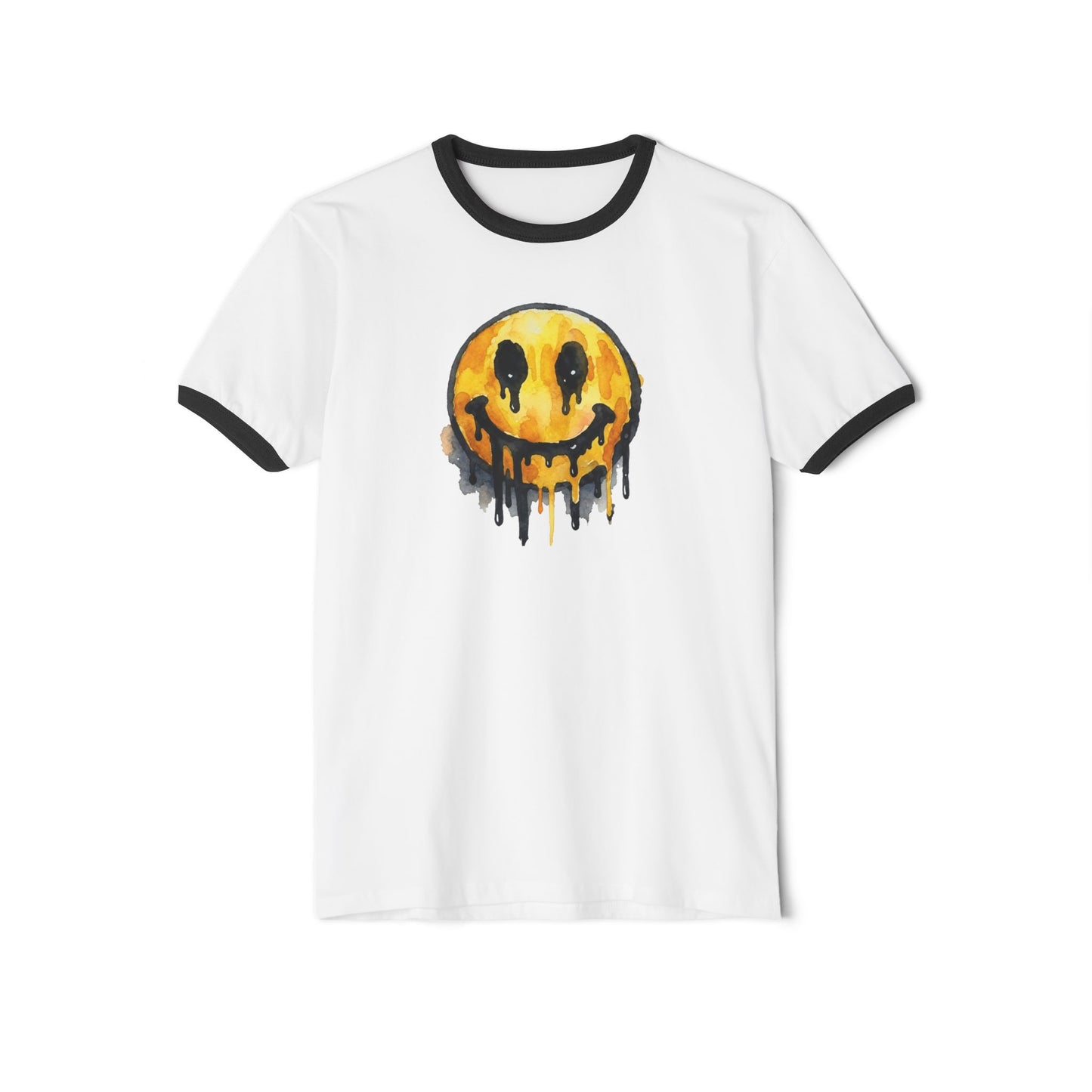 Stay Illegal Ringer T-Shirt — Smiley Drip Face