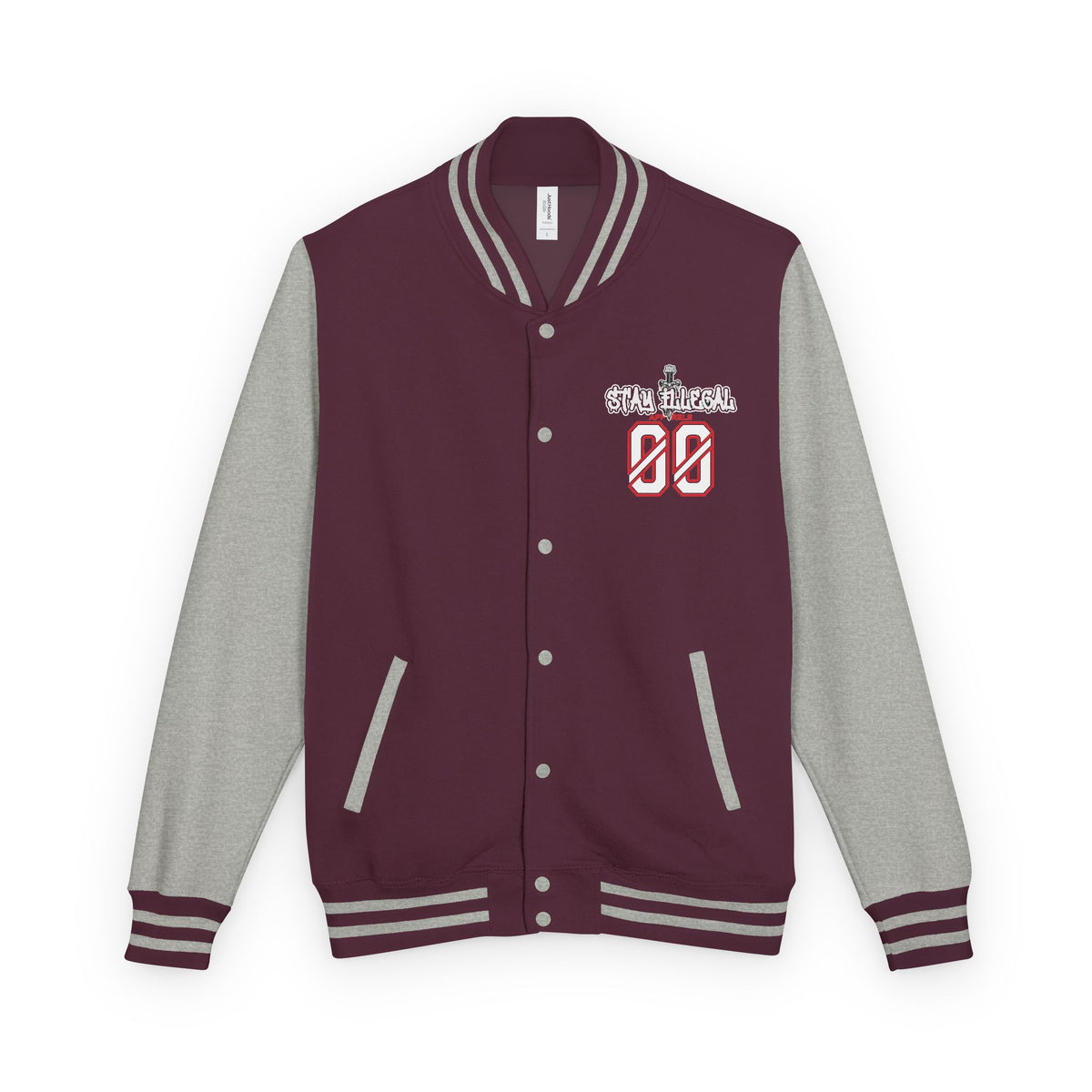 Stay Illegal Varsity Bomber Jacket - Calm Like a Bomb 00 (Plain-Sleeve)
