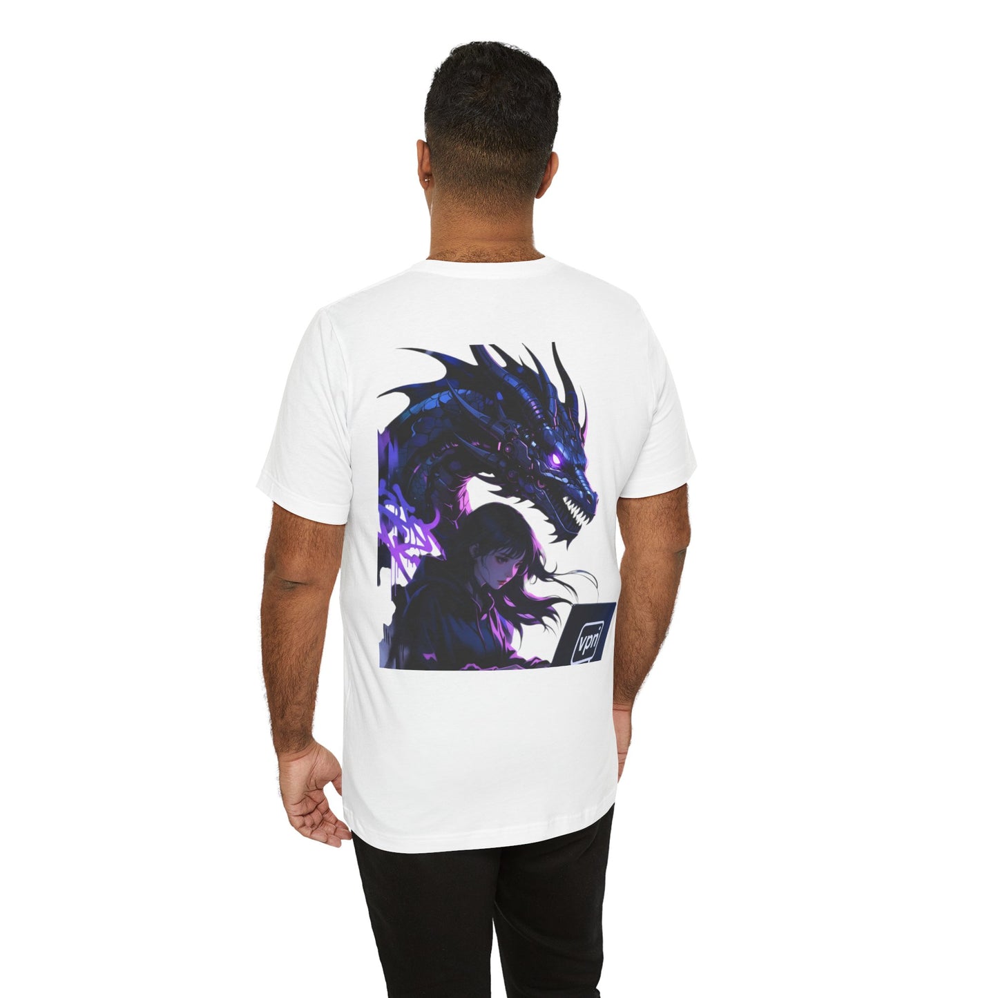 Back Print T‑Shirt — HACKER GIRL/DRAGON TEETH VPN