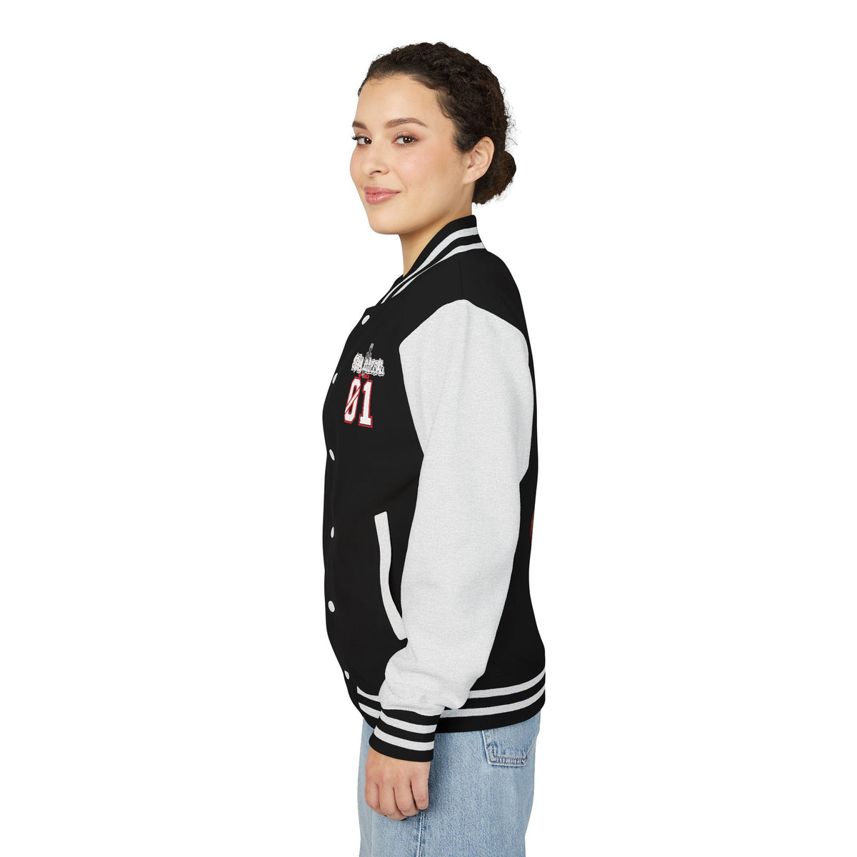 Stay Illegal Varsity Bomber Jacket - Calm Like a Bomb 01 (No To NATO Graphic)