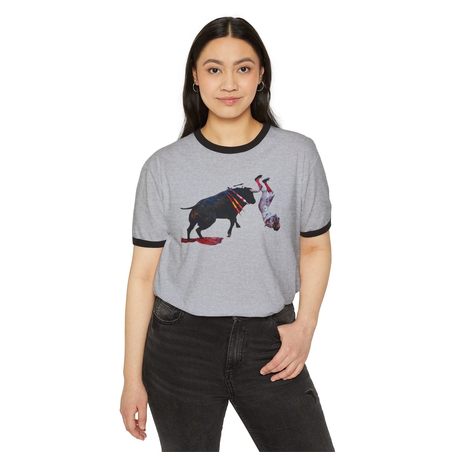 Stay Illegal Ringer T-Shirt — Spanish Bull Horns