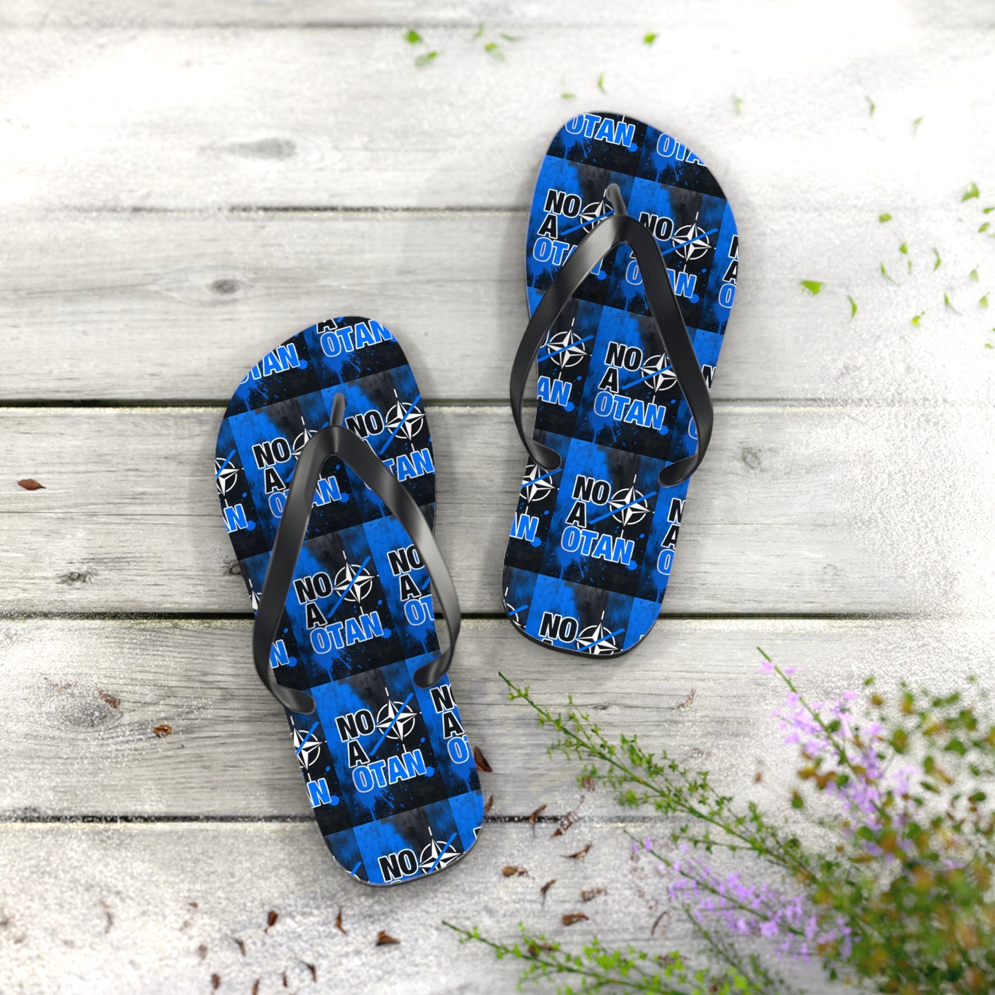 NO A OTAN Flip Flops – Blue Protest
