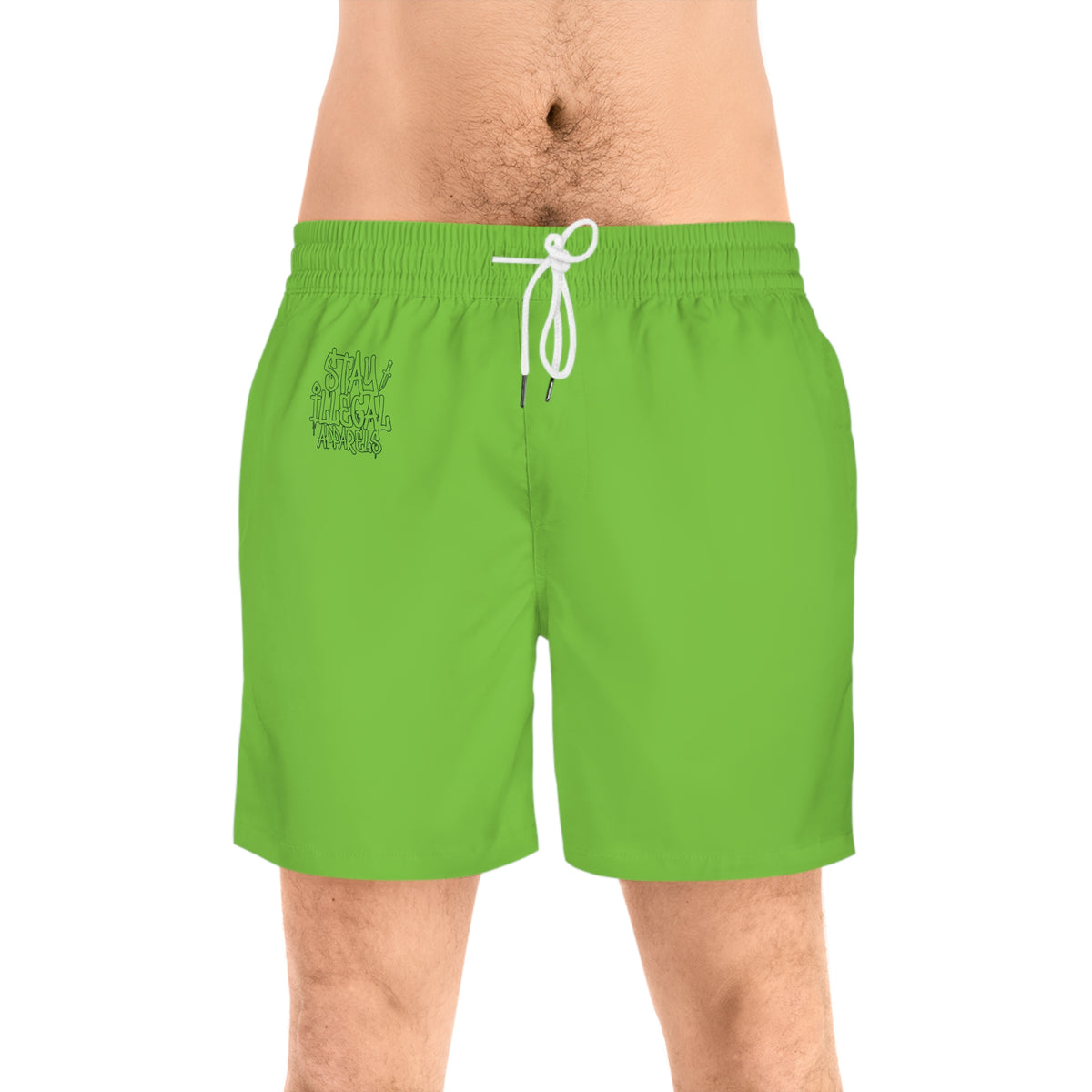 Plain Insignia - Stay Illegal Men's Green Swim Shorts