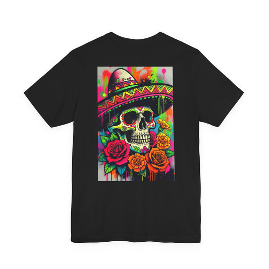 Black Colletion T‑Shirt — Mexican Spray Skull