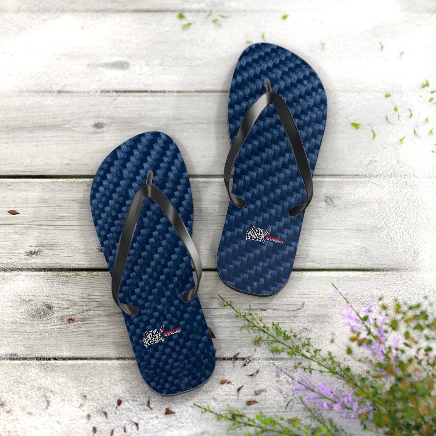 Carbon Fibre Flip Flops – Stay Illegal Blue