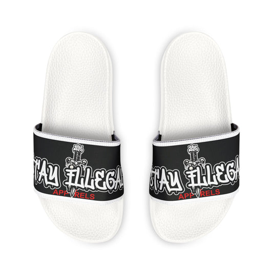 Men's Removable-Strap Slide Sandals — Stay Illegal Black Flags