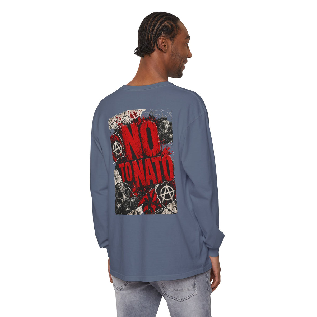 Protest Long Sleeve T‑Shirt — No To NATO Anarchist