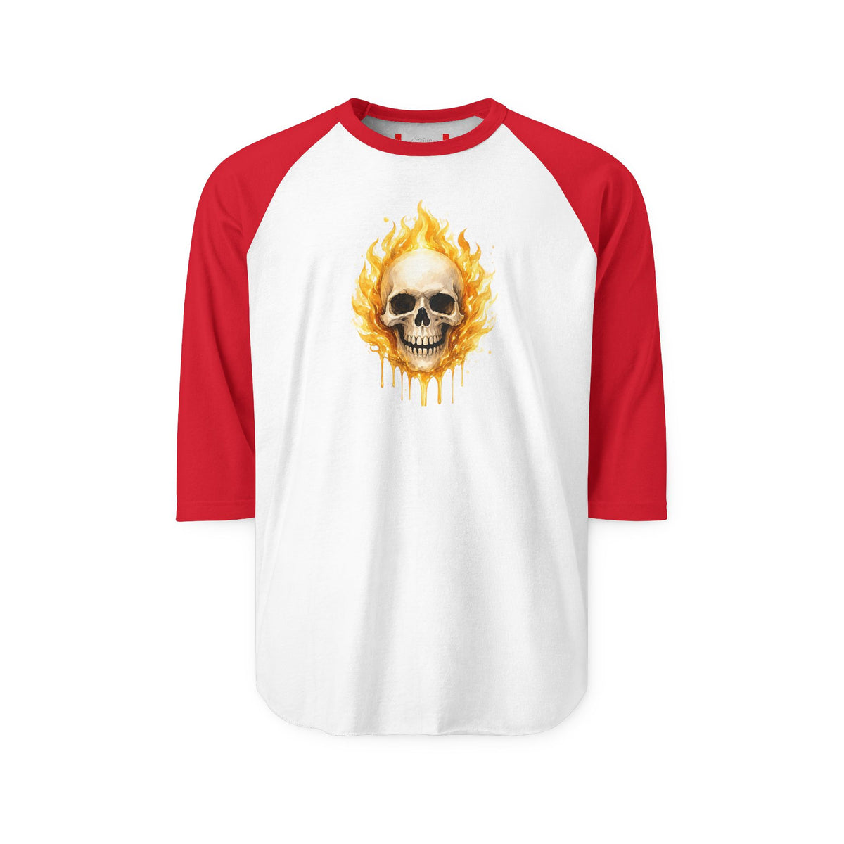 Stay Illegal Raglan 3/4 Sleeve T-Shirt — Yellow Skull