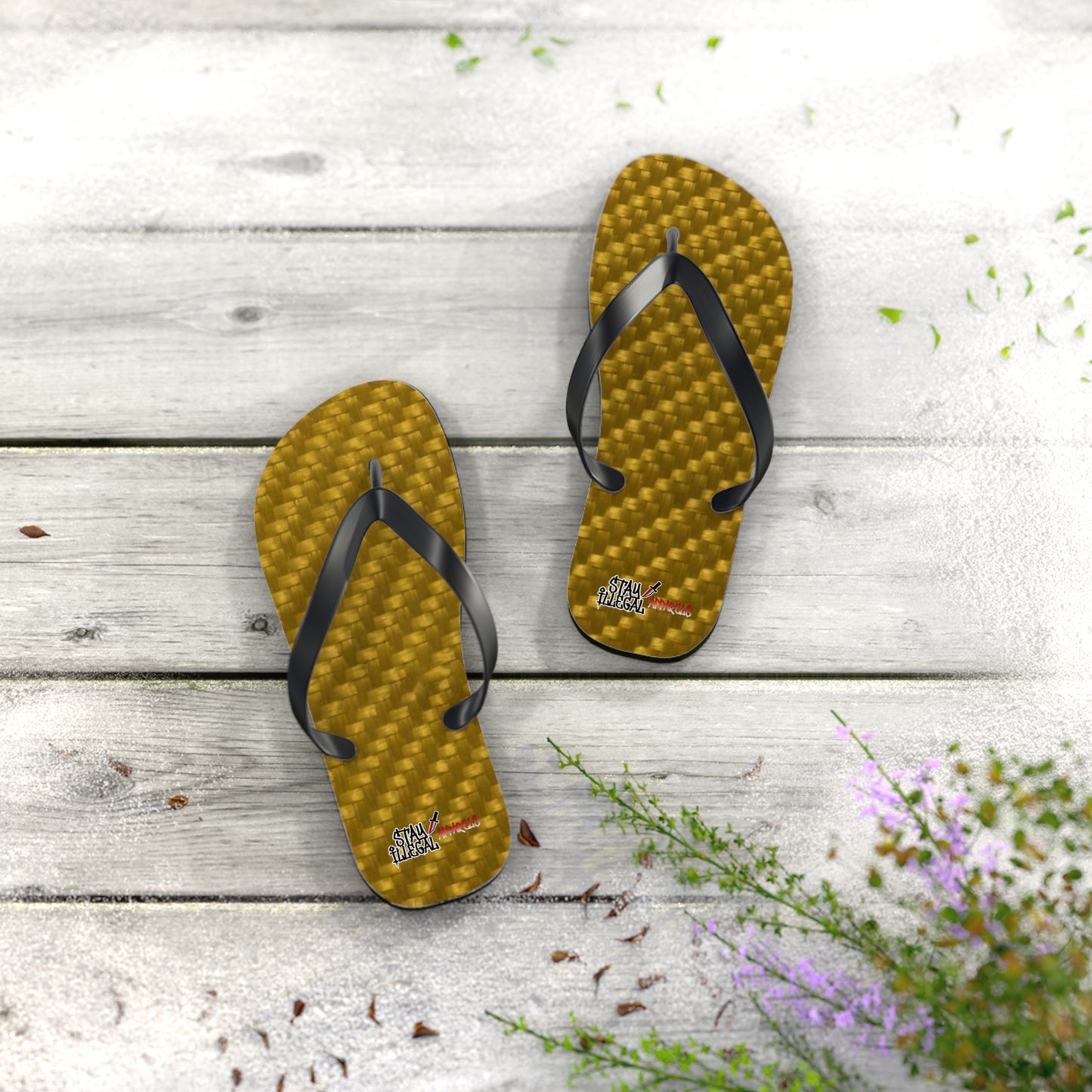 Carbon Fibre Flip Flops – Stay Illegal Gold